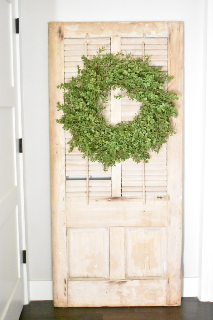 shutter door with wreath