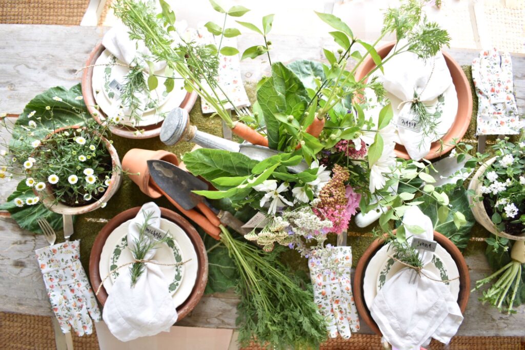 garden inspired tablescape 