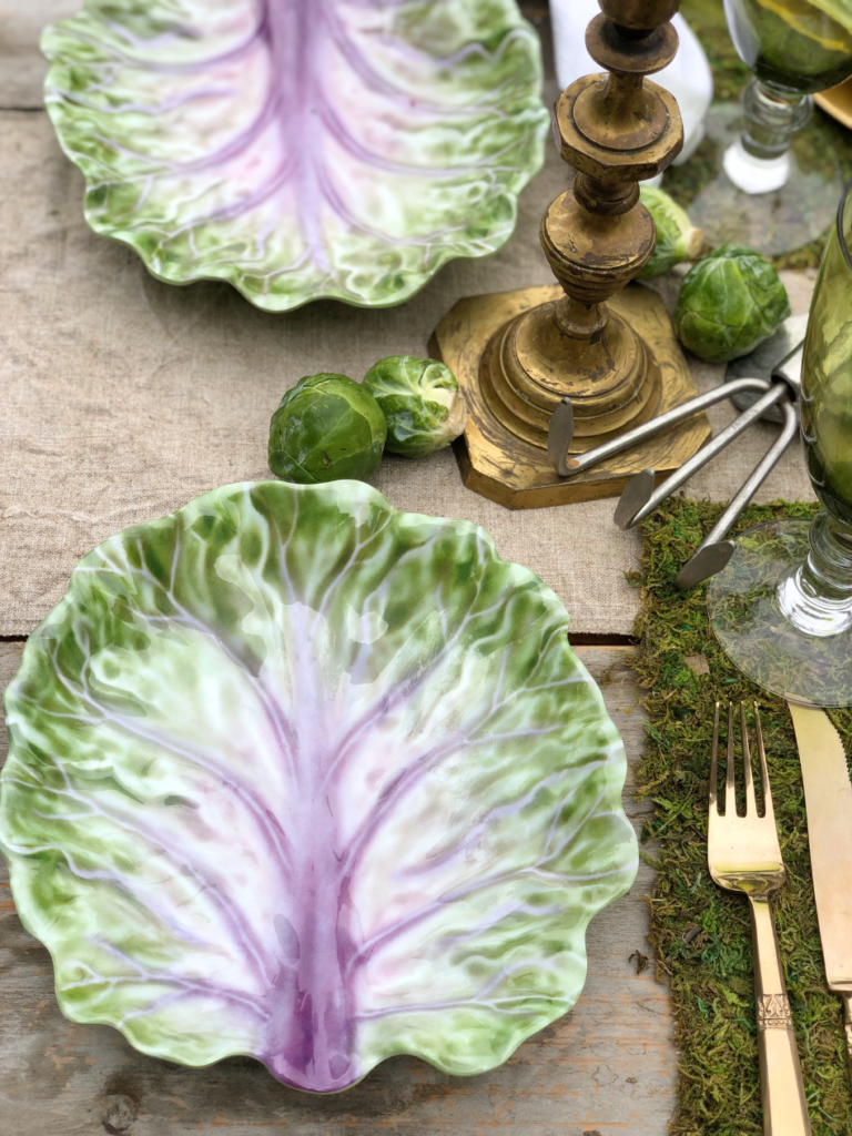 cabbage look plate for place setting for fall garden party tablescape