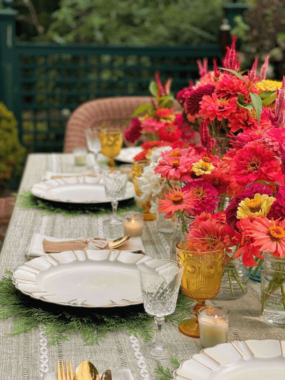 fall garden party tablescape 