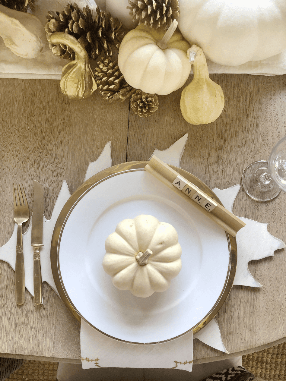 How Create A Friendsgiving Tablescape Set Up With Antique Brass