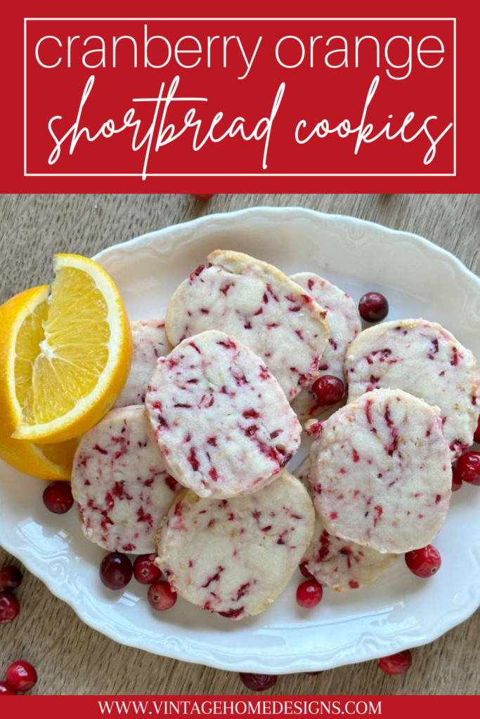 cranberry orange shortbread cookies