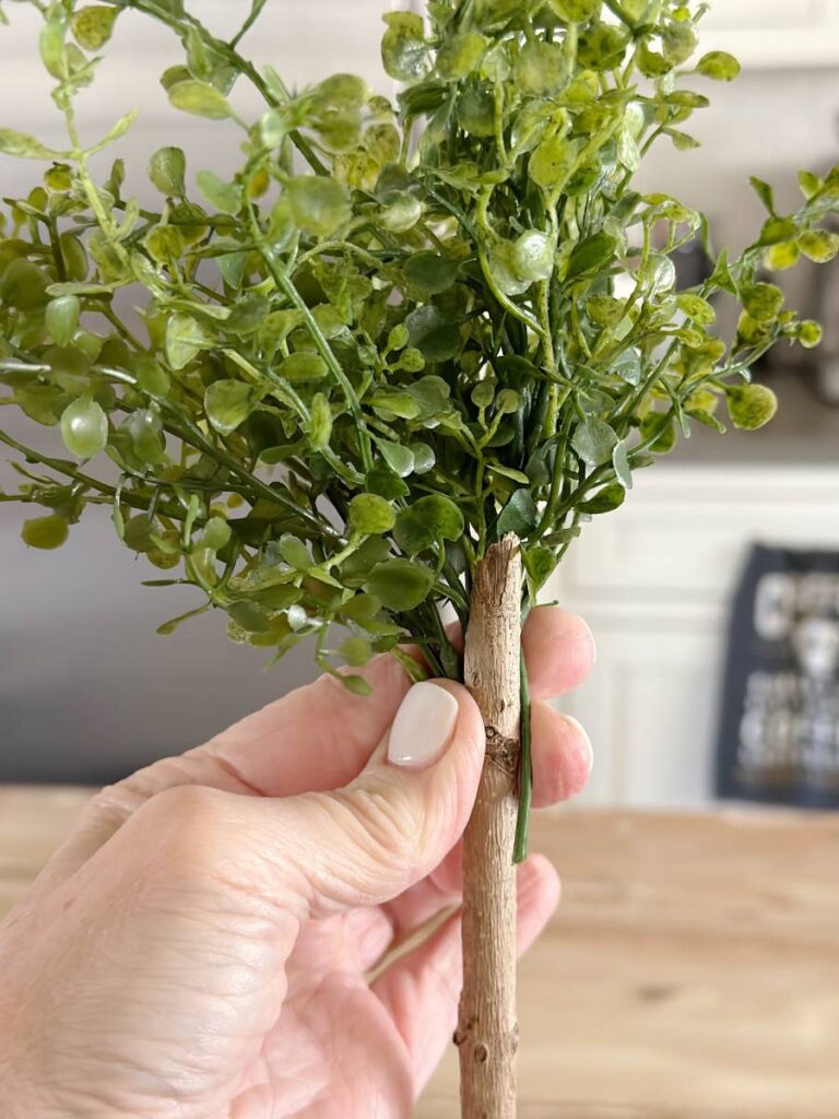 making topiary with faux greenery