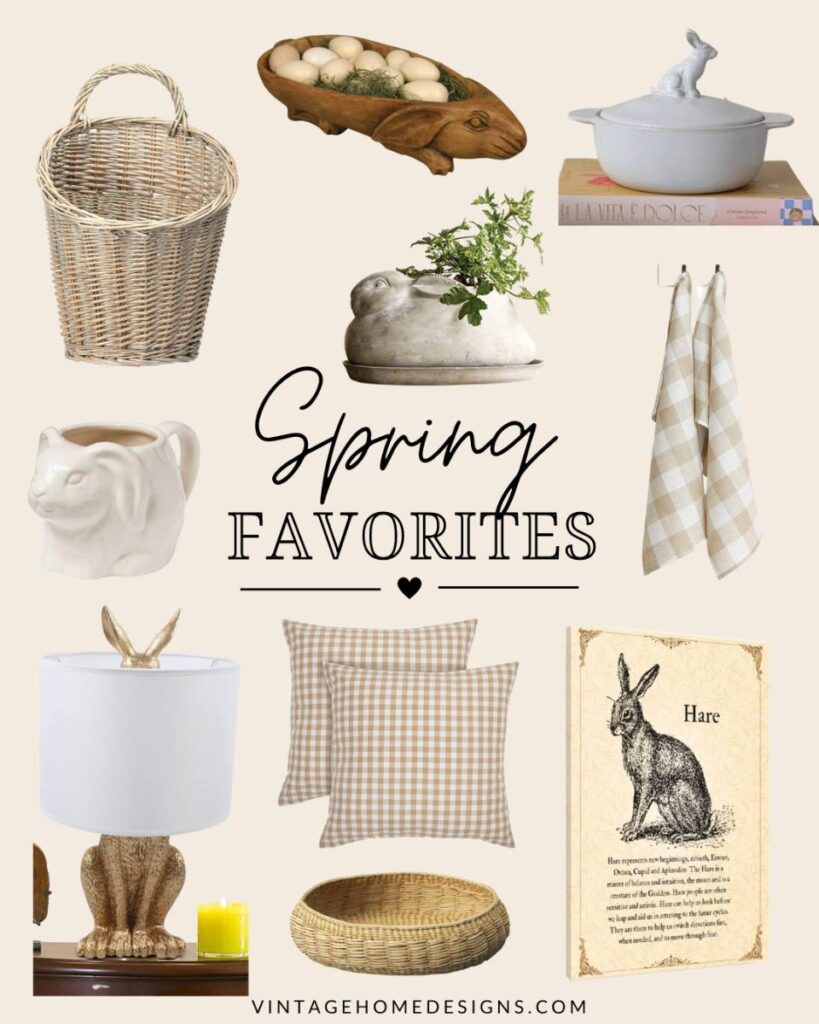 Collage of Spring home decor items