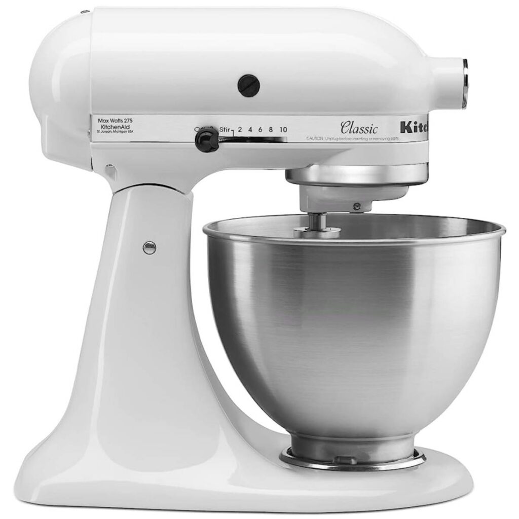 white kitchenaid mixer