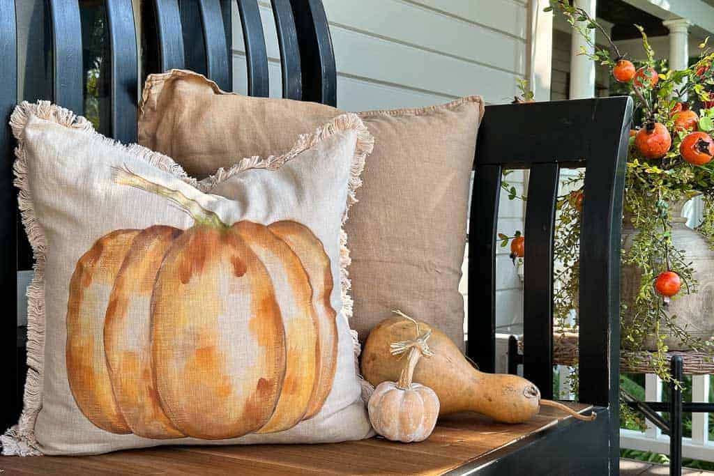 painted pumpkin pillow