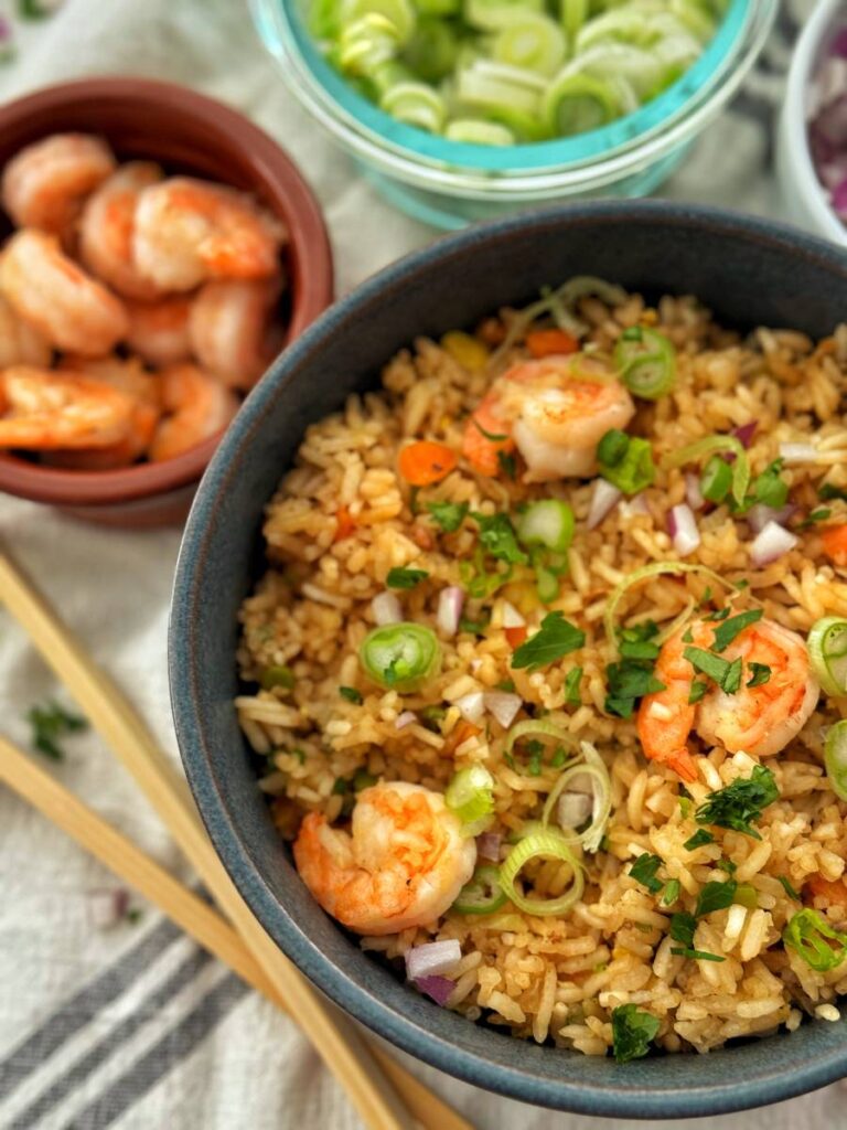 Egg fried rice with shrimp