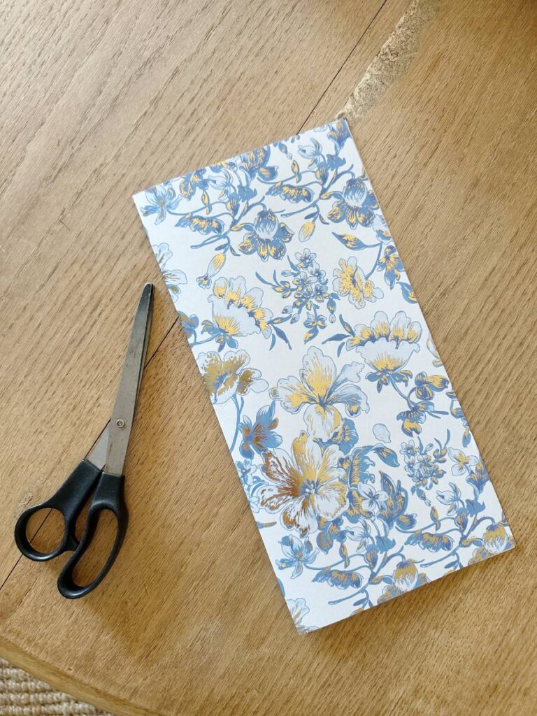 blue floral paper for making paper lantern