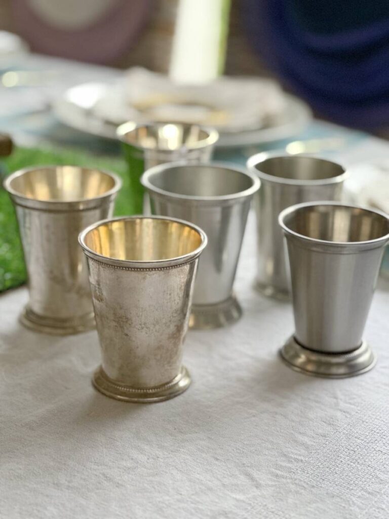 6 silver mint julep cups