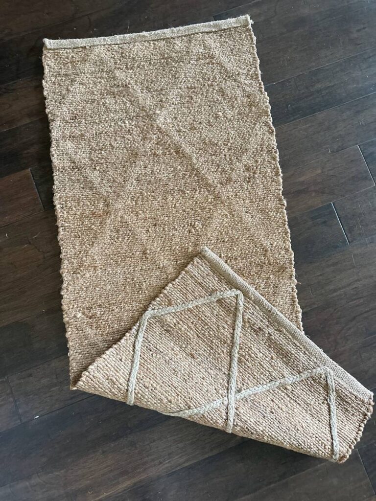 jute rug runner with diamond pattern