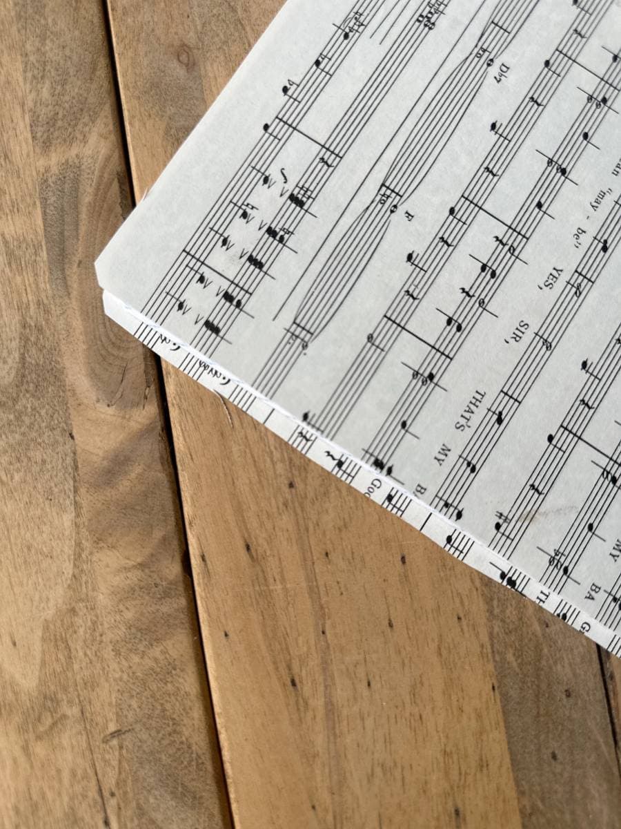 handmade journal notebooks with sheet music on cover